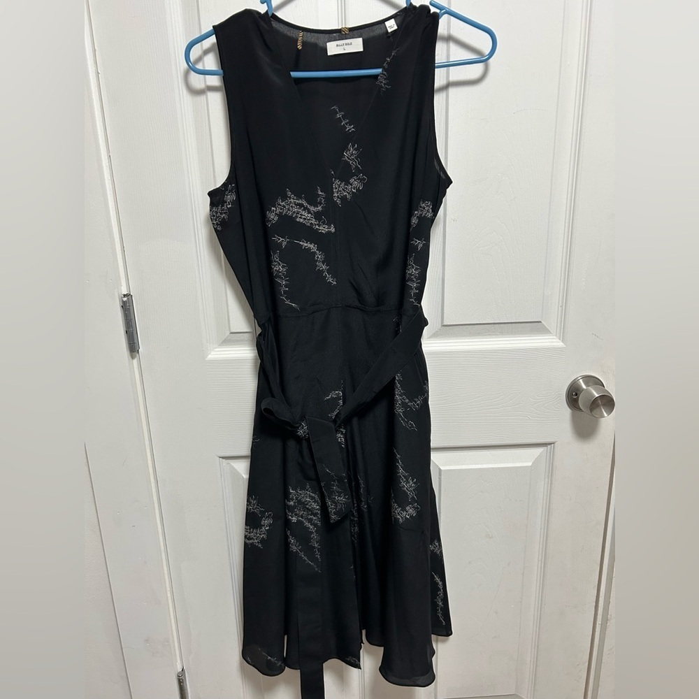 Billy Reid Black and Gray Maxi Dress 100%Silk  Size L